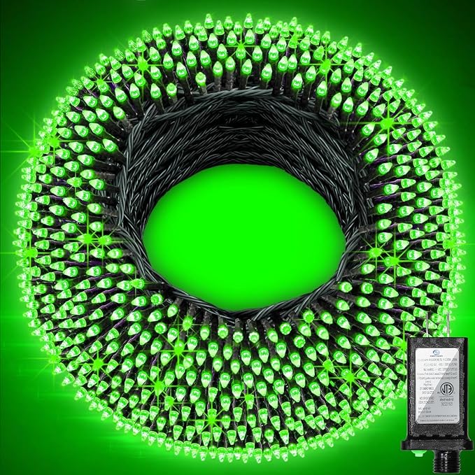 1500 LED 470FT Christmas String Lights Outdoor, 12 Pro Modes with Timer | with Memory & Brightness, Plug in Waterproof Dark Green Wire Twinkle Light for Xmas Yard Tree Wedding Party Decor (Green)