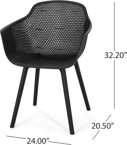 Christopher Knight Home Davina Outdoor Dining Chair (Set of 4), Black