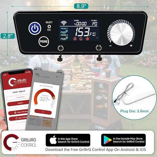 WiFi Controller for Pit Boss Vertical Series 3 4 5 7 Pellet Smoker Thermostat Control Panel Board with Temperature Probe Grill Replacement Parts 3.5mm-Plug BBQ Accessories