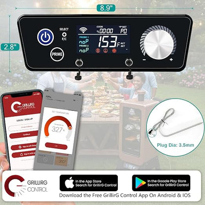 WiFi Controller for Pit Boss Vertical Series 3 4 5 7 Pellet Smoker Thermostat Control Panel Board with Temperature Probe Grill Replacement Parts 3.5mm-Plug BBQ Accessories
