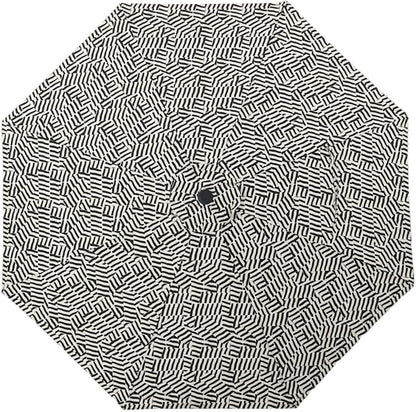 Tempera Striped Patio Umbrellas Outdoor Table Market Umbrellas with Crank & Pust Button Tilt|Auto-Tilt, 8 Steel Ribs, High Color-Fastness Canopy