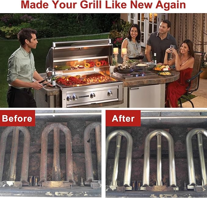 American Outdoor Grill Burner Replacement for 30NB, 24NB, 36NB, 36PC, AOG 36" 30" 24" Grills - 14.5 Inch Silver Part 24-B-06