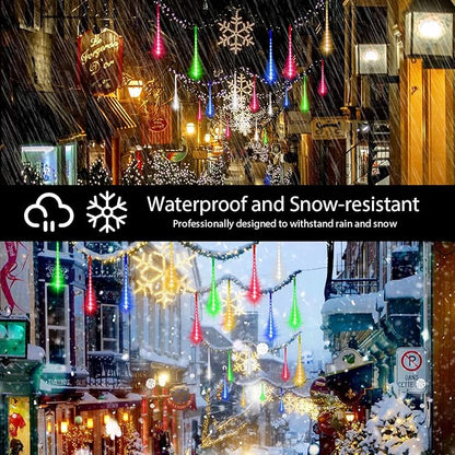 LAMPHOME Christmas Lights Outdoor,12-inch LED Meteor Shower Icicle Lights, 10 Tubes 240 LED String Lights. Waterproof Plug, Shower Rain for Xmas Tree Yard House Decor Multi-Colored