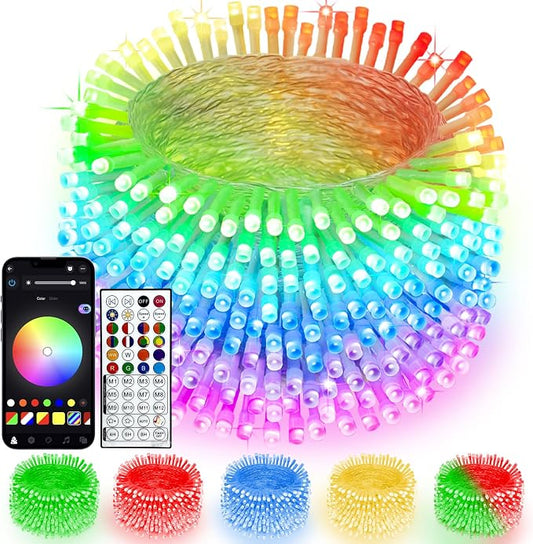 400 LED Smart Color Changing Fall String Lights APP & Remote for Halloween | 131 FT Halloween Twinkle Lights IP44 Waterproof, Timer, Music Sync, Multiple Colors & Modes Outdoor Christmas Fall Decoration