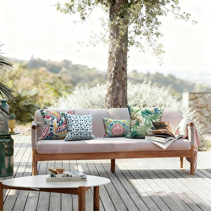 LVTXIII 2 Pack Outdoor Pillow Covers ONLY 18x18 Inch, Water-Repellent Square Decorative Cushion Covers for Patio Furniture, Garden, Sofa, Vigour Paisley
