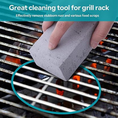 HaSteeL Grill Cleaning Brick, Griddle Pumice Stone for Removing Stains Kit of 8, Commercial Grade Grill Block Cleaner Accessories for Flat Top, Racks, Cast Iron, Sink, Effective & Reusable Clean Tool