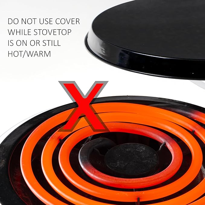 Reston Lloyd Electric Stove Burner Covers, Set of 4, Black, 10" x 0.5" x 10" (length x width x height)