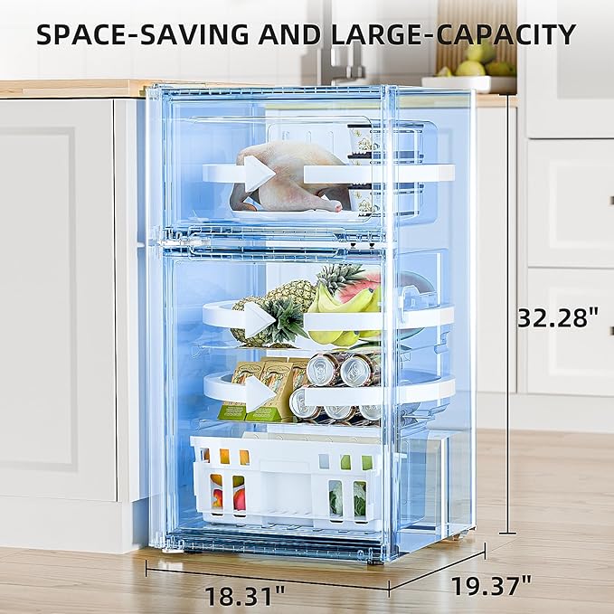 Antarctic Star Compact Refrigerator with Freezer,2 Door Mini Fridge,Adjustable Shelf,Adjustable Thermostat,for Bedroom,Office,Dorm,Kitchen,3.2 Cu.Ft.Silver
