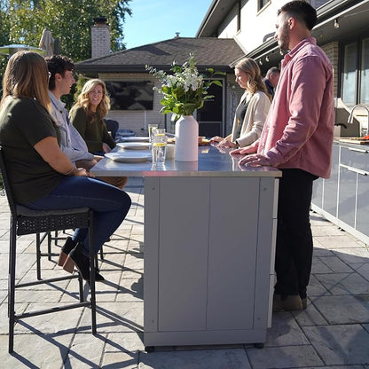 Blue Sky Outdoor Living 3-Piece Stainless Steel Outdoor Kitchen Combo Set – 2X 2 Door Cabinet, 1x 1 Drawer, 2 Door Cabinet, 1x Pull-Out Trash System, 3X 26 Standard Countertops