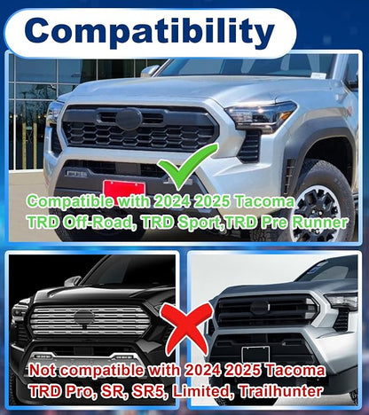 White Front Grill Lights for 2024-2026 Tacoma trdSport Off Road Sport | 4 in 1,2027 2025 tacoma trdsport raptor grills light accessories