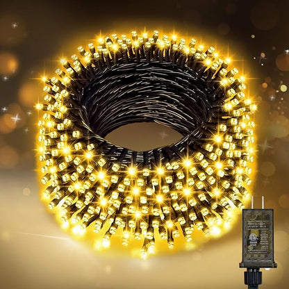 Nisocy LED Christmas Connectable String Lights Outdoor Waterproof – Warm White Fairy Lights with Plug, Tree Lights for Patio, Garden, Bedroom, Wedding, Party, Decor (66FT)