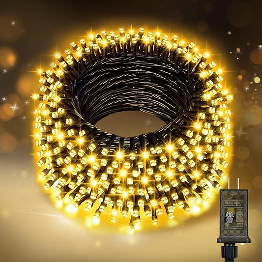 Nisocy 33FT LED String Lights Outdoor Waterproof – Warm White Fairy Lights with Plug, Connectable Christmas Tree Lights for Patio, Garden, Bedroom, Wedding, Party, Decor