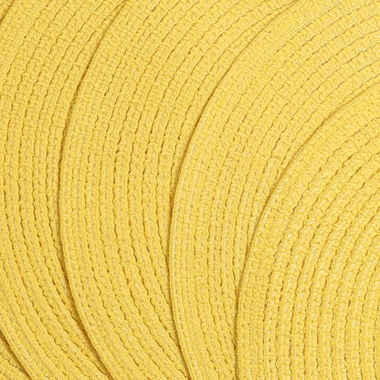 SHACOS Round Braided Placemats Set of 4 Washable Kitchen Table Place Mats Doilies Table Mats for Home Wedding Party Dining Table Decor (Yellow, 4)