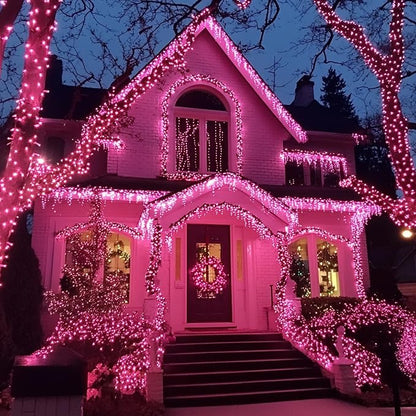 TW SHINE Pink Valentines Day Lights, 20FT 100 Count Incandescent Christmas Mini String Lights, Waterproof Xmas White Wire Lights for Outdoor Indoor Home Decorations
