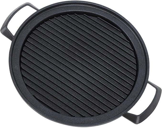 Japanese Mini Hibachi Grill Aluminum Alloy Tabletop Charcoal BBQ Grill Quick Heating Uniform Heating Multi Functional Use for Family Gatherings Camping Picnics (Large Circle)