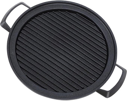 Japanese Mini Hibachi Grill Aluminum Alloy Tabletop Charcoal BBQ Grill Quick Heating Uniform Heating Multi Functional Use for Family Gatherings Camping Picnics (Large Circle)