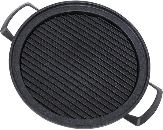 Japanese Mini Hibachi Grill Aluminum Alloy Tabletop Charcoal BBQ Grill Quick Heating Uniform Heating Multi Functional Use for Family Gatherings Camping Picnics (Large Circle)