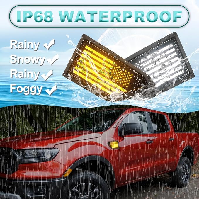 Led Amber Grill Lights and Fender Light for Ford Ranger Accessories 2019-2023 Bundle -Switchback DRL with Amber Turn Signal & Vehicle-Custom Grille Lights
