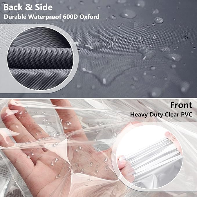 Waterproof Shelf Cover,600D Heavy Duty Dustproof Storage Wire Rack Covers,Outdoor Shelving Covers for Wire Shelves with Zipper 48''x18''x72'',Clear Front.