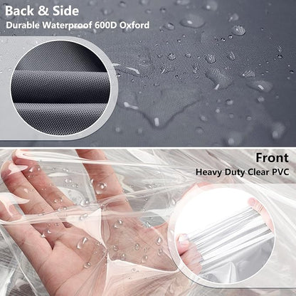 Waterproof Shelf Cover,600D Heavy Duty Dustproof Storage Wire Rack Covers,Outdoor Shelving Covers for Wire Shelves with Zipper 48''x18''x72'',Clear Front.