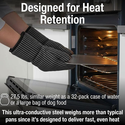 ThermiChef 16x16 Pizza Steel, 3/8" Thick, 27.5 lbs - Cooking Steel for Oven & Grill - Made in USA