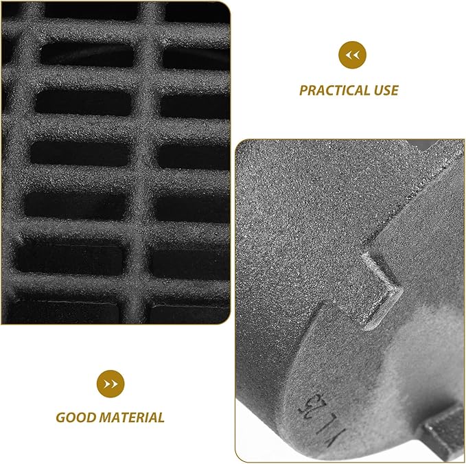 VILLCASE Cast Iron Charcoal Stove Grill Indoor Outdoor Barbecue Stove with Handle and Inner Grill Grid, Large Portable Fire Pit for Camping and Backyard Cooking