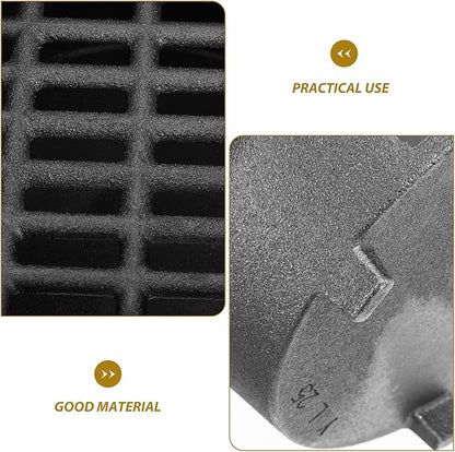 VILLCASE Cast Iron Charcoal Stove Grill Indoor Outdoor Barbecue Stove with Handle and Inner Grill Grid, Large Portable Fire Pit for Camping and Backyard Cooking