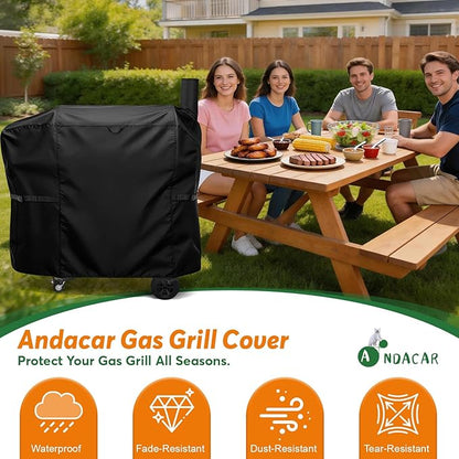 Charcoal Grills Cover for Z Grills 7002C2E Pellet Grill, Waterproof Outdoor Grill Cover BBQ Grill Cover Barbeque Grill Cover (Cover Only) - 48" L×26" W×48" H, Black