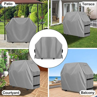 OutdoorLines Waterproof Heavy Duty BBQ Grill Cover - Universal Barbecue Grill Covers UV Resistant Barbeque Gas Grill Cover for Outdoor Outside Grill, 72L x 26W x 51H Inch, Gray