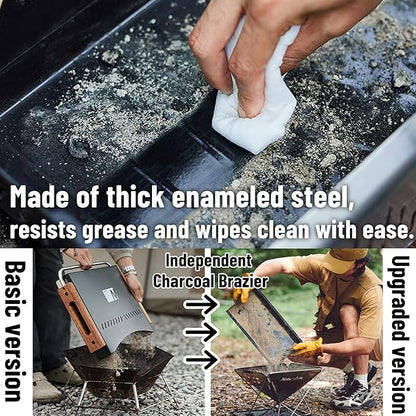 Naturehike Upgraded Portable Charcoal Grill - Folding Barbecue Grill for Camping, Compact Small Desk Tabletop Grill, Lightweight for Outdoor Cooking, Picnic, Backyard Garden Beach