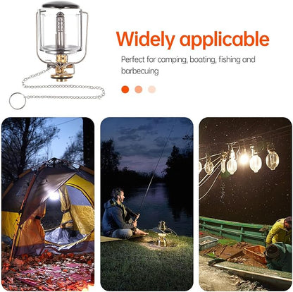 IMIKEYA Portable Gas Lighting Camping Lamp Made of Fine Copper and Stainless Steel, Sturdy Outdoor Camping Light for Barbecue and Garden Lighting, Compact and Easy to Carry