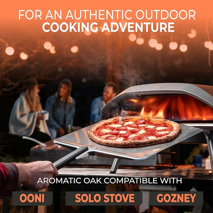 Kiln Dried Pizza Oven Wood 5-6 Inch Oak Logs – 12-14 lbs Mini Split Firewood with 10 Natural Fire Starters – Cooking Wood for BBQ, Grilling, Smoking, and Outdoor Pizza Ovens