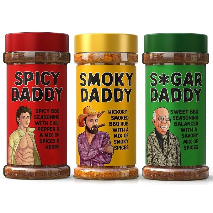 BBQ Rub Dads Gift Set, 3 BBQ Seasoning,BBQ Grill Rub Perfect Gifts for Mens | 3 Bold Barbecue Rubs (Sweet, Spicy & Smoky Blends), Fathers Day Birthday gifts for Men