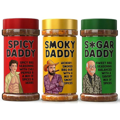 BBQ Rub Dads Gift Set, 3 BBQ Seasoning,BBQ Grill Rub Perfect Gifts for Mens | 3 Bold Barbecue Rubs (Sweet, Spicy & Smoky Blends), Fathers Day Birthday gifts for Men