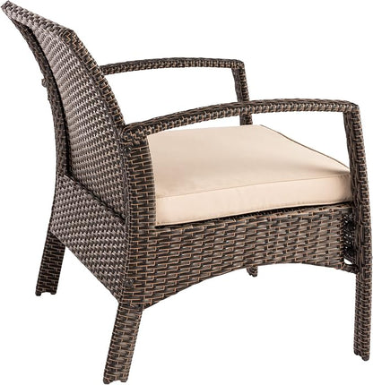 Patio Sense Bondi Wicker Outdoor Armchair Lounge Chair, Mocha