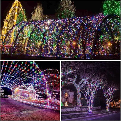 Extra-Long Solar String Lights for Outside, 4 Pack 400LED Solar Fairy Lights Outdoor Waterproof, Copper Wire with 8 Modes Solar Twinkle Lights for Tree Garden Party Patio Xmas Decor (Multicolor)