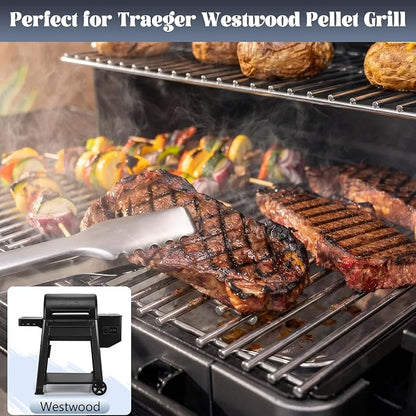 Stainless Steel Grill Grates for Traeger Westwood TFB65YLJU Replacement | Heavy-Duty 7mm Rod, Westwood Grill Parts Accessories, Wood Pellet Smoker Grill Grid Backyard BBQ Rack (2-Pack)
