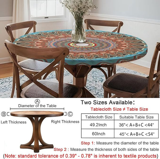 opstellen Fitted Round Tableclothes Drawstring Water Proof Table Cloth Polyester Indoor Outdoor Circular Covers for 36-44in Table New Apartment Home House Needs Gift Campers Patio Picnic Camping Finds