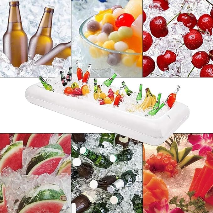 DR.DUDU Inflatable Serving Bar, 3 Pack Ice Serving Buffet Salad Cooler Food Drink Containers with Drain Plug, BBQ Picnic Pool Party Supplies Inflatable Cooler | Drain Plug, Ice Serving Buffet Salad Cooler, Food Drink Containers, BBQ Picnic Pool Party S...