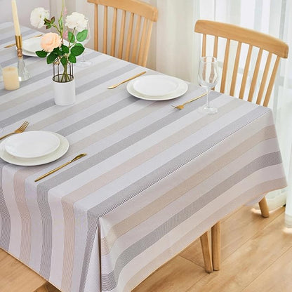 LIBERECOO Heavy Duty Vinyl Tablecloth with Flannel Backing Waterproof Oil-Proof Plastic Table Cloth Stain-Resistant Wipeable Rectangle or Square Table Cover for Indoor and Outdoor 60 x 84 Inch