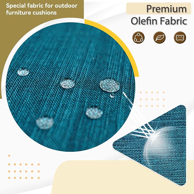 Deep Seat Patio Cushions Set 19 x 19 Inch,Olefin Fabric Outdoor Seat Cushion,Patio Furniture Cushions with Removable Cover,Rain-Proof and Fade Resistant Deep Seat Bottom & Back Cushion,1set