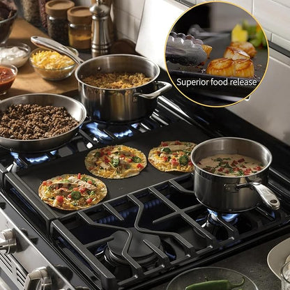 Upgraded WB31X24738 Cast Iron Griddle Replacement for GE Stove Parts WB31X24998 GE Stove Top Griddle WB31X49806 General Electric Gas Range Cooktop Center Griddle Plate JGB700SEJ4SS Flat Top Pan