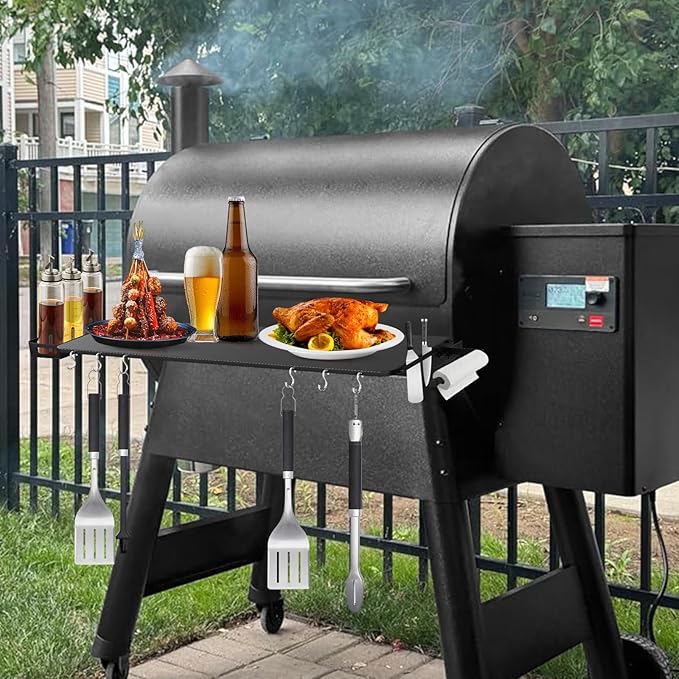Folding Shelf for Traeger Grills Pro 780 & Ironwood 885, Grill Accessories-Folding Shelves for Traeger pro 780 Accessories, Replacement for Traeger BAC442 Folding Shelf, 33" x 12"