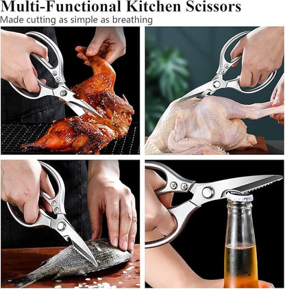 RINPIR 35pcs Deluxe Grilling Gifts Set for Birthday Fathers Day, Stainless Steel BBQ Accessories Kit for Men Dad, Professional Grill Tools Utensils with Scissors, Meat Claws in Aluminum Case Black