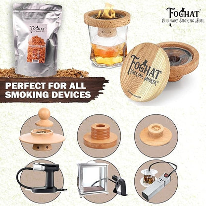 Foghat Cocktail Smoker Wood Chips - 100oz Mulled Wine Oak Shavings for Smoker, Whiskey & Drink Infuser Kit - Natural, Culinary Wood Smoking Chips