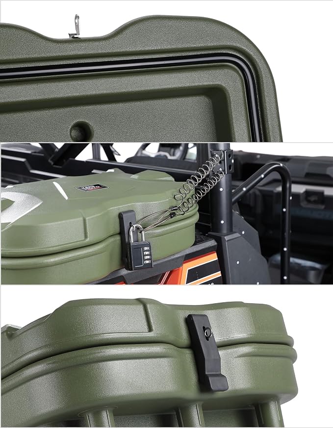 KEMIMOTO UTV Bed Storage Box 5.5GAL Compatible with Polaris Ranger General | 21L Green Bed Toolbox,Low-Density Polyethylene Cargo Box, Compatible with Ranger 1000/XP 900 570 500 2016-2026