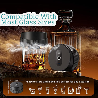 Electric Whiskey Smoker Kit, Electric Cocktail Smoker Kit with 6 Flavors Wood Chips, Rechargeable Cocktail Drink Smoker Kit Built in Lighter, Drinks Smoker Kit for Men, Father, Husband