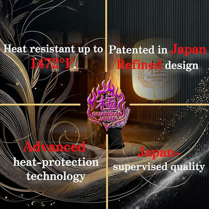 Premium Heat Resistant BBQ Gloves – Fireproof 1472°F Aramid Grill Mitts for Barbecue, Smoker, Campfire, Fire Pit, Oven, Japanese Supervised Design (極-KIWAMI-Purple, L)