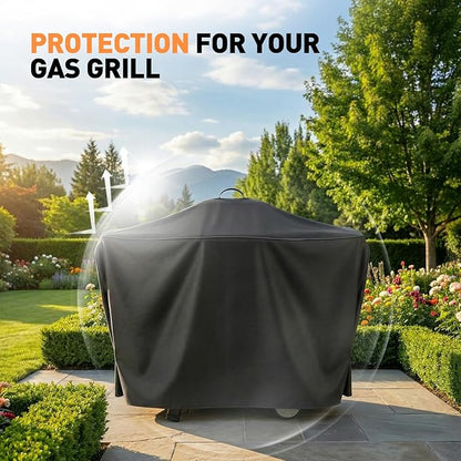 57 Inch Grill Cover for Weber Q Grill, 7112 Grill Cover for Weber Q2000, Q2200, Q2400, Q300, Q3000, Q3200 Gas Grills, Heavy Duty Waterproof BBQ Gas Grill Cover, Straps for Fix with Handles, 600D