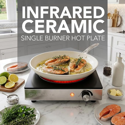OVENTE Infrared Ceramic Single Burner, 1200W Hot Plate, Black BGI301GB (Pack of 5)